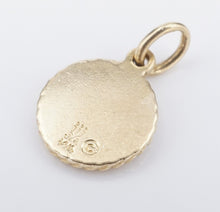 James Avery 14k Yellow Gold Flower Mini Charm HTF Retired Rope Border CHS1675