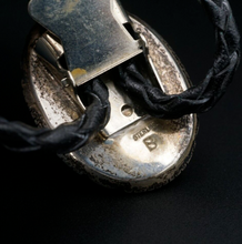 Zuni Sunface Inlay Bolo Tie Multi-Stone Sterling Silver 19" Vintage Signed M1937