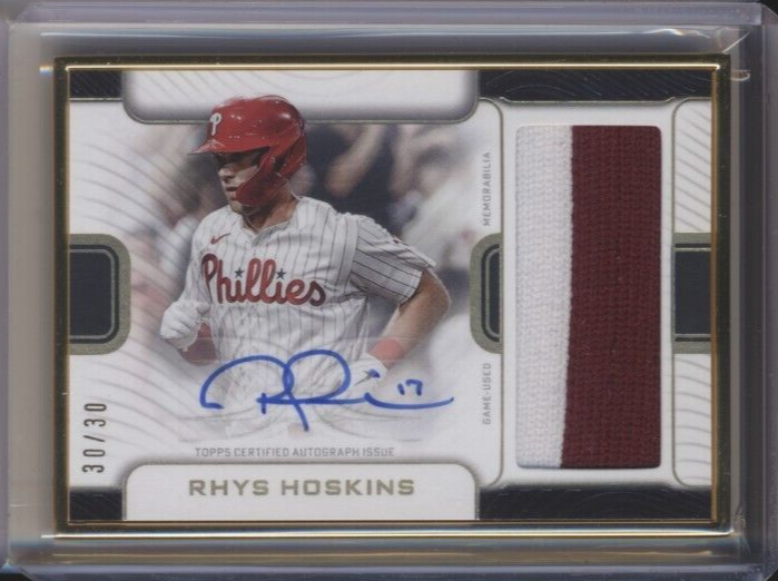2023 Topps Definitive Rhys Hoskins Gold Framed Patch Relic Auto 30/30