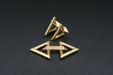 Solid 14k Yellow Rose Gold Sloan & Co Geometric Triangle Cufflinks M1503