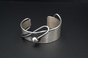 Sterling Silver Otto Robert Bade ORB Cuff Bracelet Modern Wavy 6.75" 20 BS2667