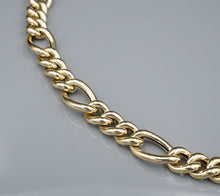 Italian 14k Figaro Chain Necklace Yellow Gold Puffy Chunky 20" 46g NG1601