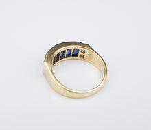 18K Yellow Gold 3 carat Sapphire Diamond Band Ring Size 7.25 RG3330