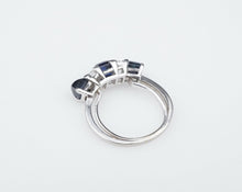 Modernist Sapphire Diamond Ring Platinum 2.5ct Natural Blue Size 5 RG2666