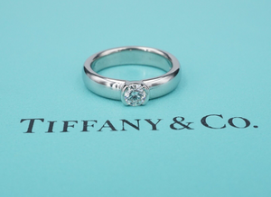 Tiffany & Co Etoile Diamond Engagement Ring Platinum .34ct Size 5.75 RG4248