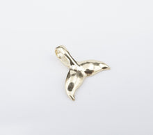 14k Whale Tail Charm Pendant Yellow Gold Vintage 0.5" Petite PG1919