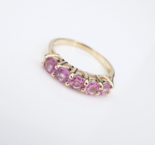 14k Yellow Gold 5-Stone 1.5ctw Pink Sapphire Stacker Band Ring Size 8.25 RG3966