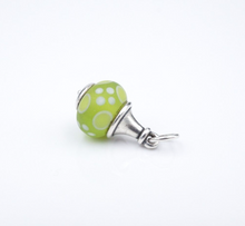 James Avery Lime Green Dot Glass Finial Charm Sterling Silver Retired CHS1994