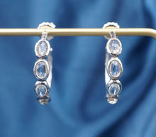 Ippolita Rock Candy 4 Stone Hoop Earrings Sterling Silver Quartz 1" ES2572