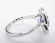 Tanzanite Diamond Swirl Cocktail Ring 1.6 ctw 18k White Gold Size 6.75 RG4082