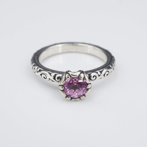 James Avery Cherished Birthstone Ring Pink Sterling Silver Size 5.5 RS3375