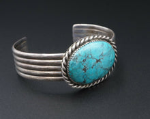 Sterling Silver Turquoise Cuff Bracelet Southwestern 7" Chunky Wide BS2523