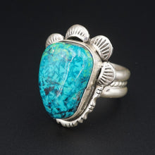 Southwest Sterling Silver Ring Signed BY Chrysocolla Size 12 Massive RS3401