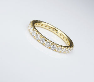 JE Caldwell 18k Gold 1.5ct Natural Diamond Eternity Band Ring Size 6.5 RG3496