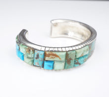Navajo Sterling Silver Turquoise Bracelet Cobble Inlay Francis Melvin BS2882