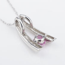 Pink Sapphire Platinum Pendant Necklace 18" Designer NG1452