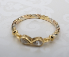 Vintage Cartier 18k Tri Gold Diamond Twist Ring Sz 7.5 Euro 53 France RG4260