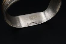 Navajo Turquoise Cuff Bracelet Brass Sterling Silver Signed RL 6.75" BS2955