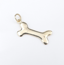 14k Dog Bone Charm Pendant Yellow Gold Engravable Dog Mom Pet 1" Vintage PG1856A