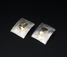 Artisan Edith Hempel Sterling Silver 14k Mid Century Geometric Earrings ES2366