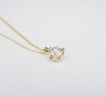 14k Yellow Gold Natural Diamond Solitaire Pendant Necklace 18" 3/4ct NG1381