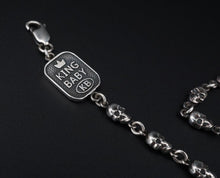 King Baby Studio Skull Link Bracelet Sterling Silver 8" Double Face 4mm BS2862