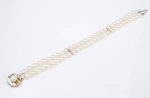Classic JKa 14K Yellow Gold Double Strand Pearl Bracelet 7" 5.5mm J. Kohle BG853