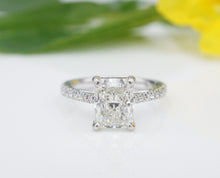 Diamond Platinum Engagement Ring Radiant IF Flawless 2 ctw Size 5.5 GIA CO1146