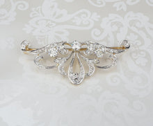 Antique Platinum 14k 18k Gold 3.4 ctw Diamond Ribbon Scroll Brooch Pin OG414