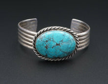 Sterling Silver Turquoise Cuff Bracelet Southwestern 7" Chunky Wide BS2523