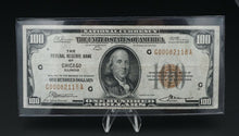 1929 Federal Reserve Bank of Chicago $100 Note National Currency CN302