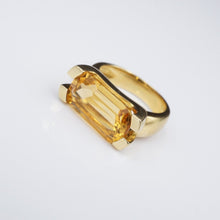 Luxe Italian Le Gi 18k Gold 8ct East West Citrine Candy Ring Size 7.25 RG3334