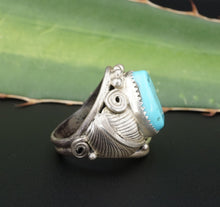 Southwest Turquoise Ring Sterling Silver Signed DM Size 9.5 Free Shipping RS3400