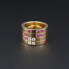 Cartier Diamond Pink Sapphire Lanieres Ring 18k Pink Gold Size 5 Euro 49 RG4241