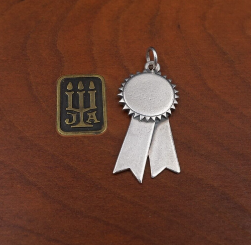 James Avery 1st Place Ribbon Charm Award Engravable Sterling Retired CHS1938