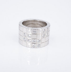 Cartier Diamond Lanieres Ring 18k White Gold Size 5 Euro 49 RG4235