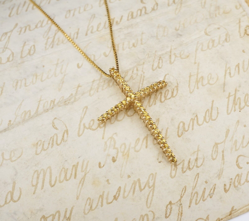 Le Vian 14k Yellow Gold Yellow Sapphire Cross Pendant Necklace 22