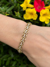 Vintage 14k 1 carat Diamond Bracelet Panthere Link Yellow Gold 7" 28g BG862