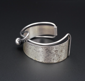 Sterling Silver Otto Robert Bade ORB Cuff Bracelet Modern Wavy 6.75" 20 BS2667