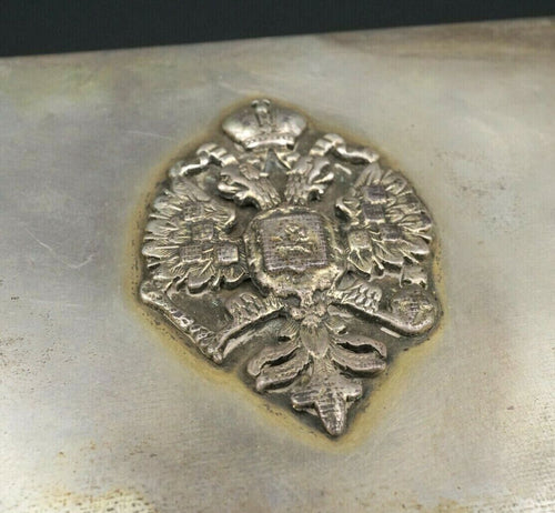 Russian Imperial Eagle Cigarette Case Sterling Silver 84 St Petersburg M1234