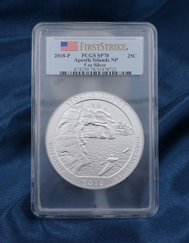 2018-P First Strike SP70 PCGS 5 OZ Apostle Islands Silver Coin ATB CNxxx