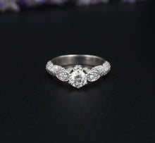 1.5ct Diamond Pave Engagement Ring Euro Shank Palladium Size 7.25 Unique RG3870