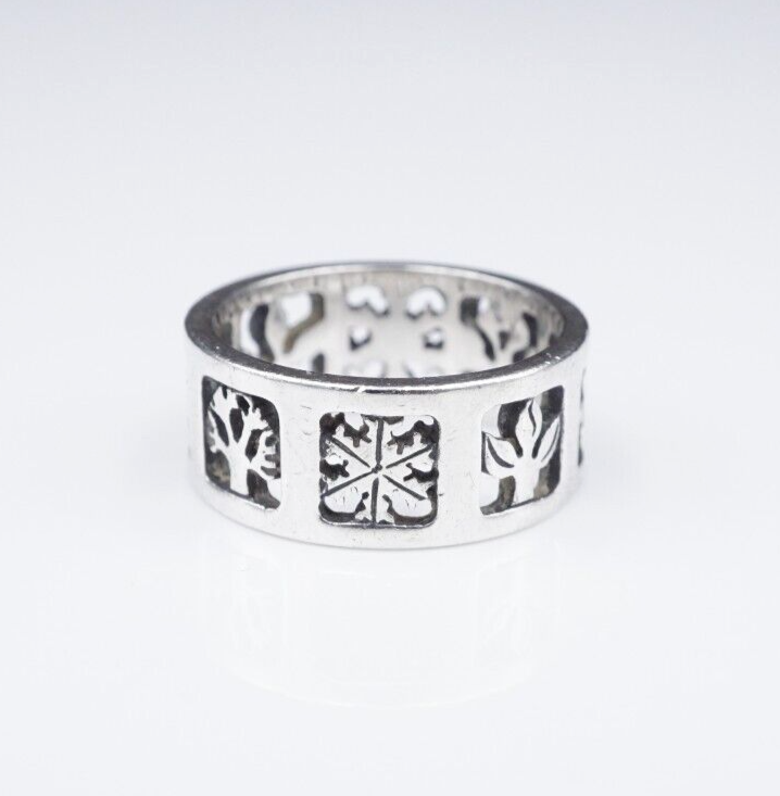 James Avery Four Seasons Band Ring Sterling Silver Size 4 Rare Retired RS3554