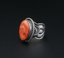 Navajo Red Coral Ring Sterling Silver Size 6.5 Sunshine Reeves RS3581