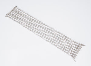 Diamond Mesh Statement Bracelet 6 carat 18k White Gold 6.5" BG758