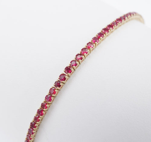 14k Yellow Gold Tennis Bracelet Natural Ruby 3.5ctw The Last Line 7