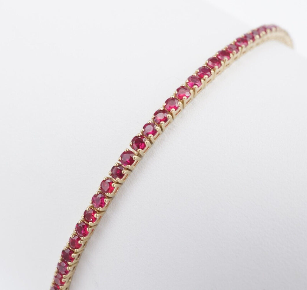 14k Yellow Gold Tennis Bracelet Natural Ruby 3.5ctw The Last Line 7