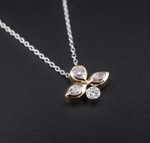 18k White Rose Gold Natural Pink Diamond Drop Pendant Necklace 18" CO1083A