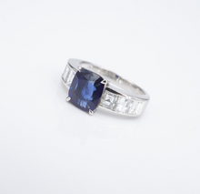 Burma Sapphire Diamond Ring GIA No Heat Platinum Engagement Cocktail Sz 7 RG4230