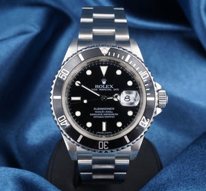 2007 Rolex Submariner Date 16610 Black Dial 40mm Warranty W1021